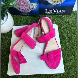 - STUART WEITZMANBandeau Block Heel Barbie Pink suede Leather size 12